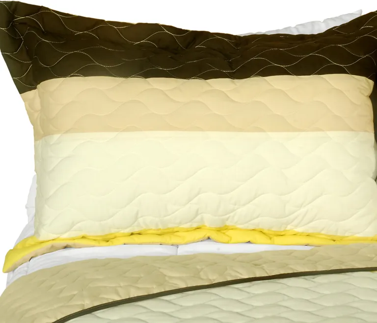 Best Home Decoration - 3PC Vermicelli-Quilted Patchwork Quilt Set (Full/Queen Size) Photo 3