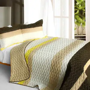 Photo of Best Home Decoration - 3PC Vermicelli-Quilted Patchwork Quilt Set (Full/Queen Size)