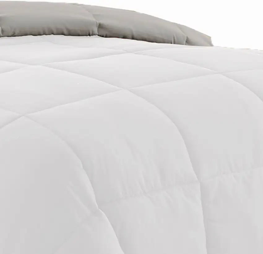 Beth Reversible Microfiber King Comforter, Squared Stitching Photo 2