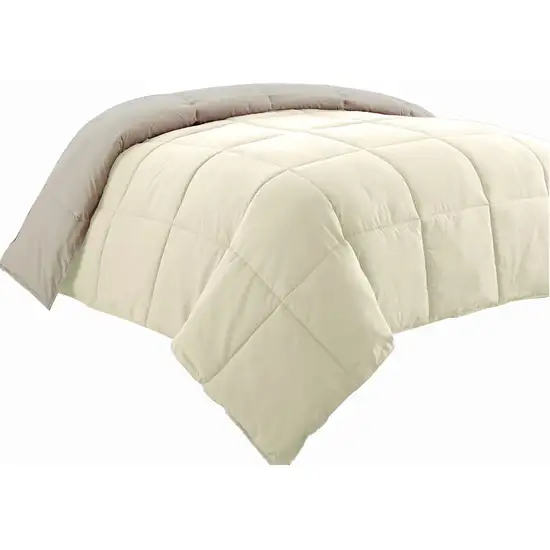 Beth Reversible Microfiber King Comforter, Squared Stitching Photo 1
