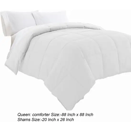 Beth Reversible Microfiber Queen Comforter, Squared Stitching Photo 5