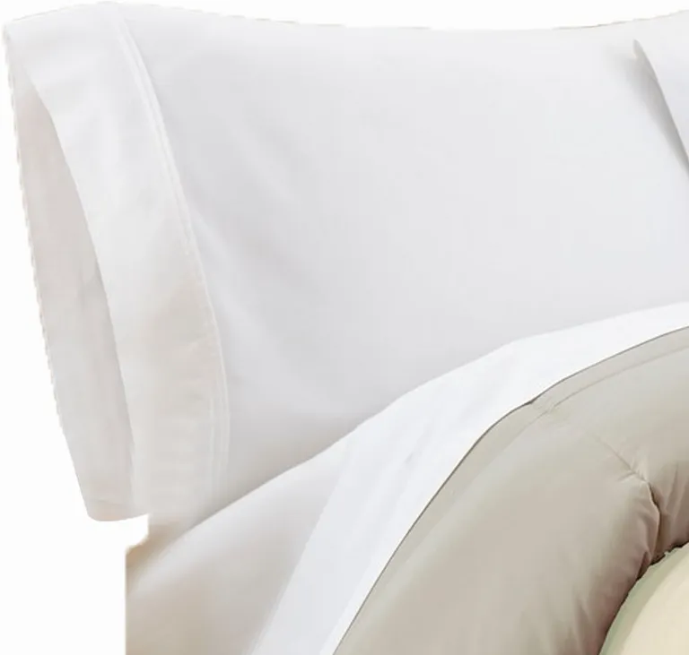 Beth Reversible Microfiber Queen Comforter, Squared Stitching Photo 2