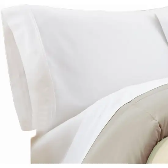 Beth Reversible Microfiber Queen Comforter, Squared Stitching Photo 2