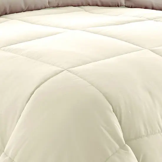 Beth Reversible Microfiber Queen Comforter, Squared Stitching Photo 3