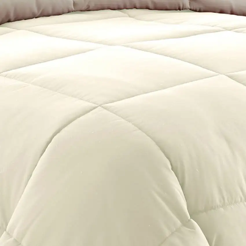 Beth Reversible Microfiber Queen Comforter, Squared Stitching Photo 3