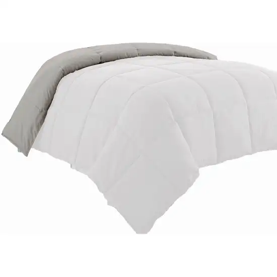 Beth Reversible Microfiber Twin Comforter, Squared Stitching Photo 1