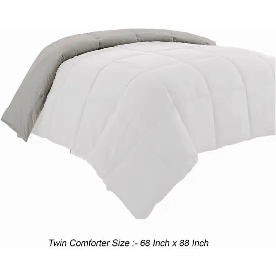 Beth Reversible Microfiber Twin Comforter, Squared Stitching Photo 5