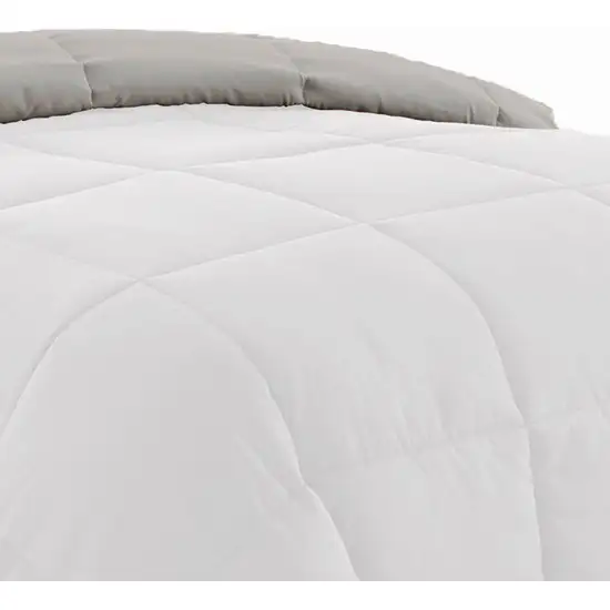 Beth Reversible Microfiber Twin Comforter, Squared Stitching Photo 2