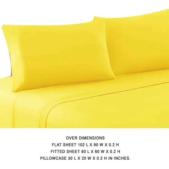 Bezons 4 Piece Queen Size Microfiber Sheet Set The Urban Port, Yellow Photo 4