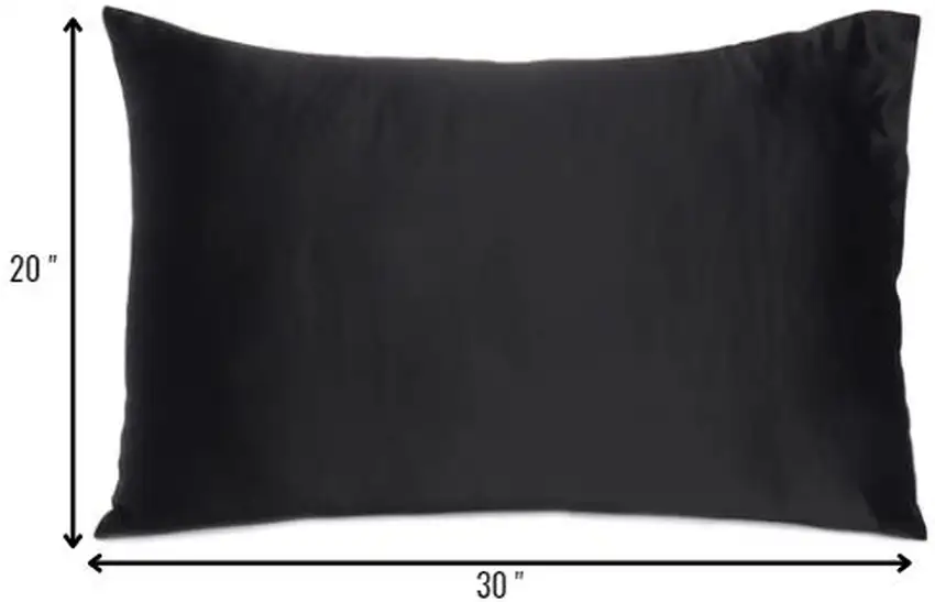 Black Dreamy Set Of 2 Silky Satin Queen Pillowcases Photo 8