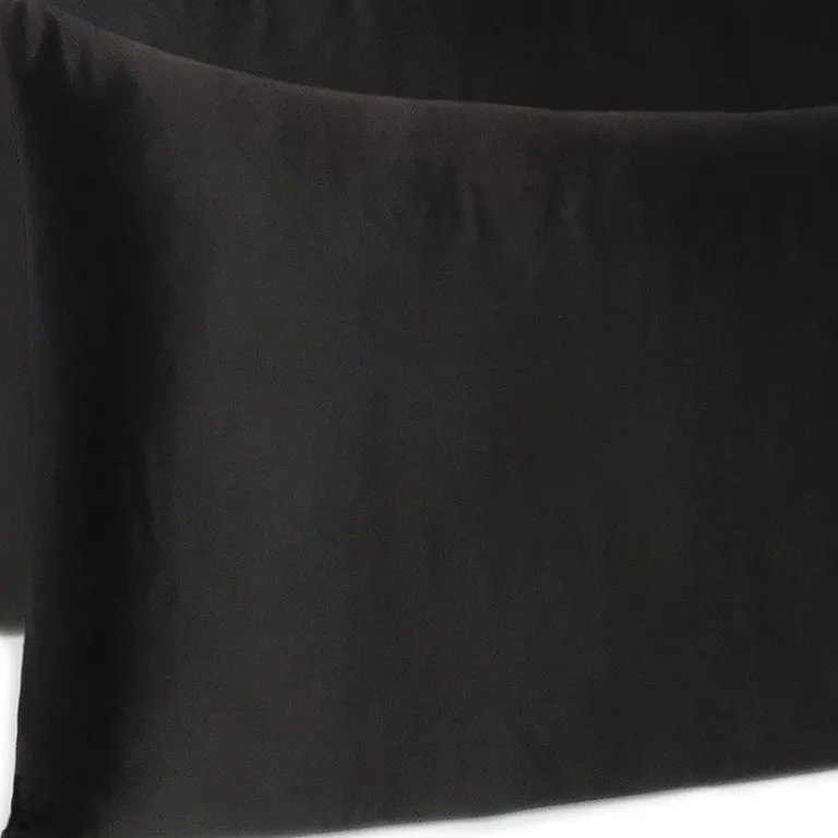 Black Dreamy Set Of 2 Silky Satin Queen Pillowcases Photo 5