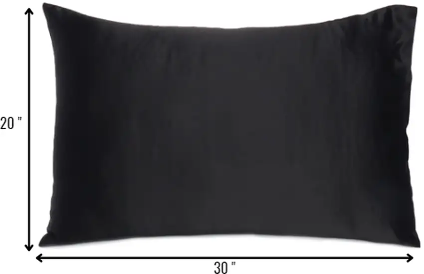 Black Dreamy Set Of 2 Silky Satin Queen Pillowcases Photo 8