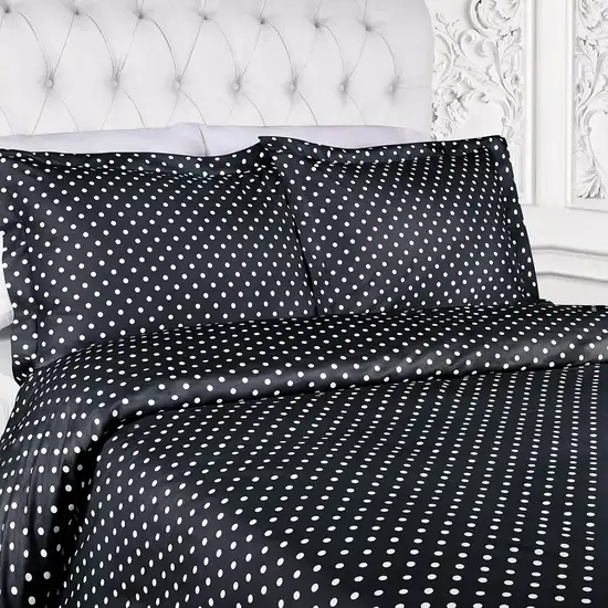 Black King Cotton Blend 600 Thread Count Washable Duvet Cover Set Photo 3