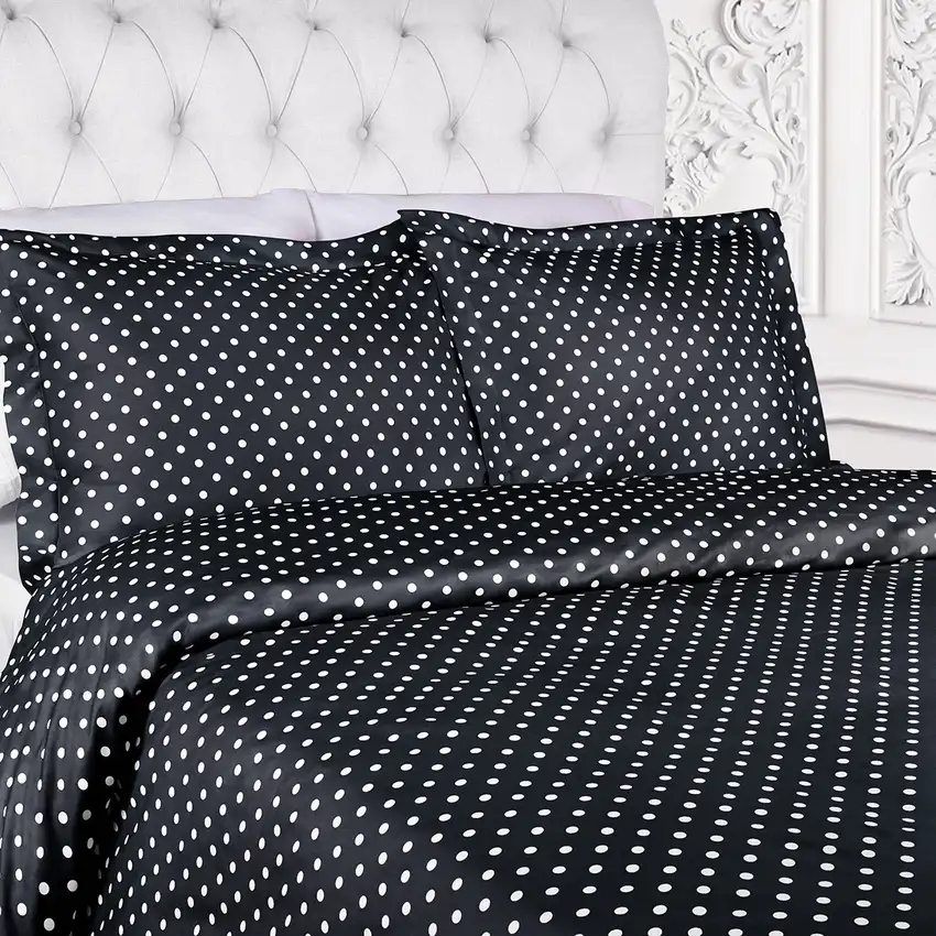 Black King Cotton Blend 600 Thread Count Washable Duvet Cover Set Photo 3