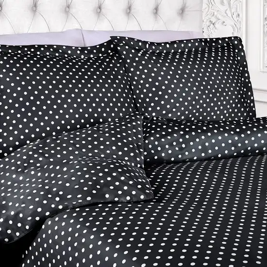 Black King Cotton Blend 600 Thread Count Washable Duvet Cover Set Photo 4