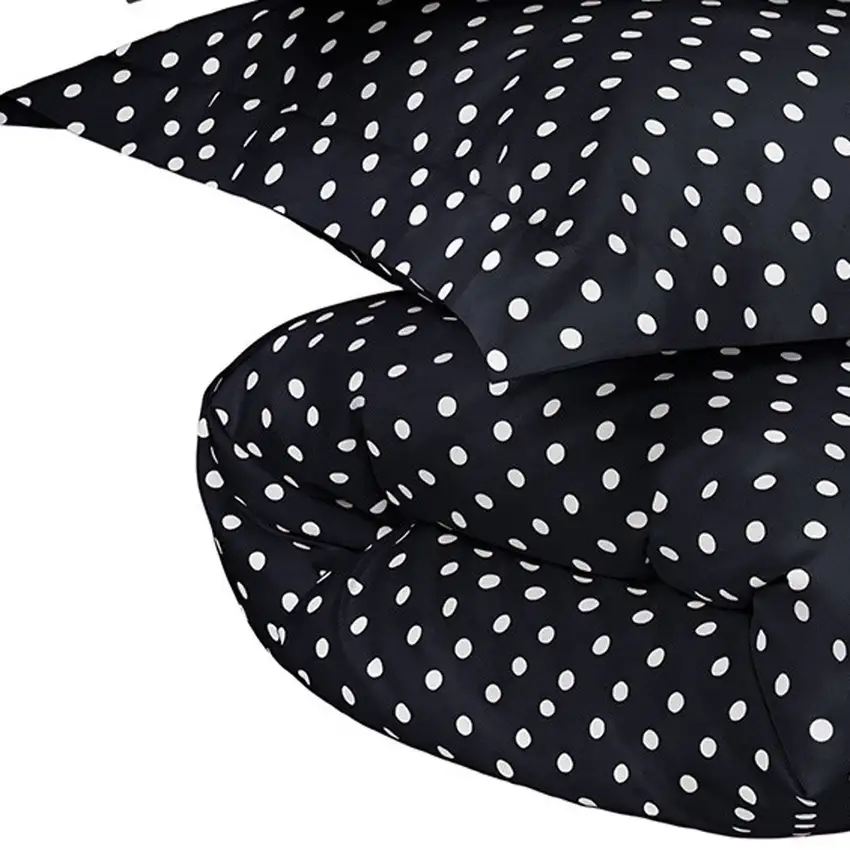 Black and White King Cotton Blend 600 Thread Count Washable Duvet Cover Set Photo 5