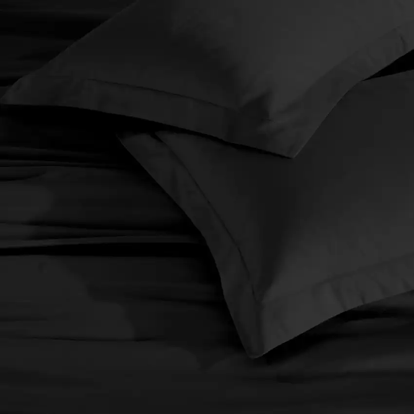 Black King Cotton Blend Washable Duvet Cover Set Photo 7
