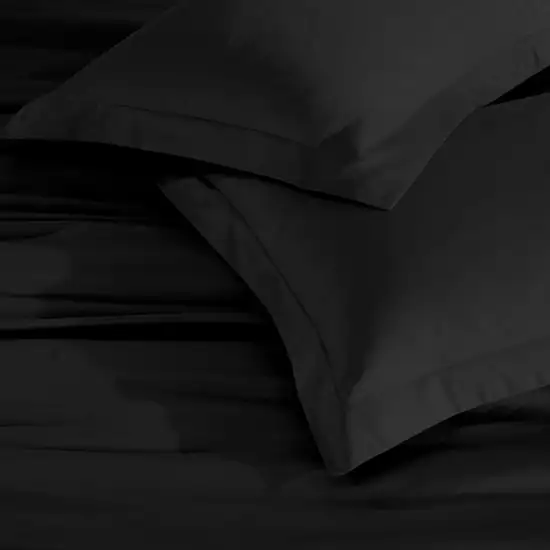 Black King Cotton Blend Washable Duvet Cover Set Photo 7