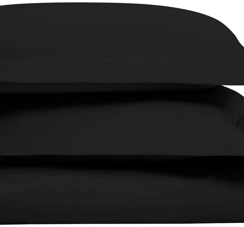 Black King Cotton Blend Washable Duvet Cover Set Photo 4
