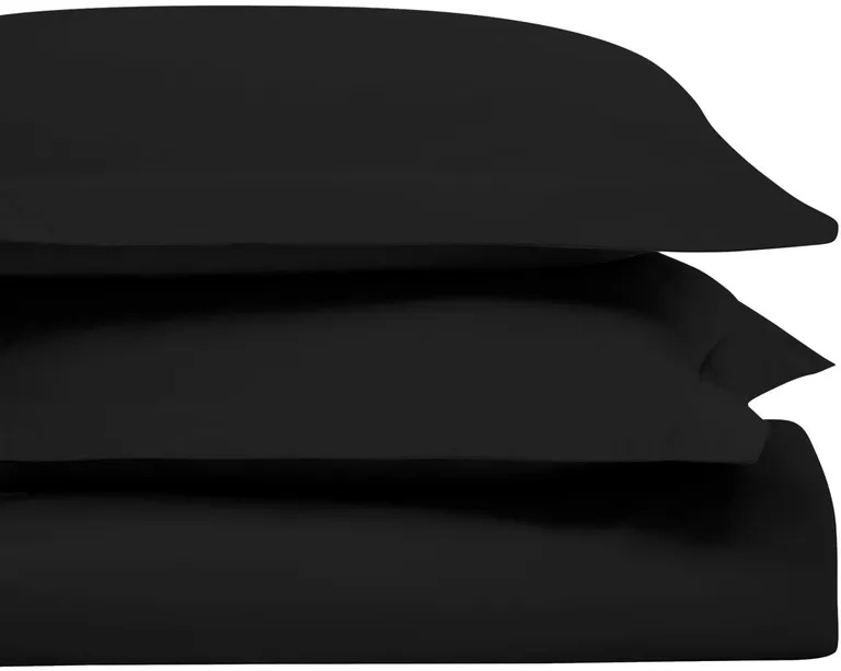 Black King Cotton Blend Washable Duvet Cover Set Photo 2