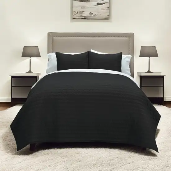 Black Twin 100% Cotton 300 Thread Count Machine Washable Down Alternative Comforter Photo 1