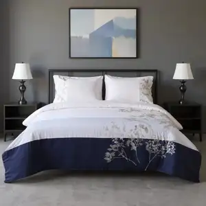 Photo of Blue And White King Cotton Washable Duvet Cover Set With Two Shams