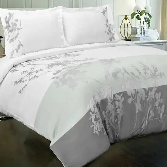 Blue And White King Cotton Washable Duvet Cover Set With Two Shams Photo 8