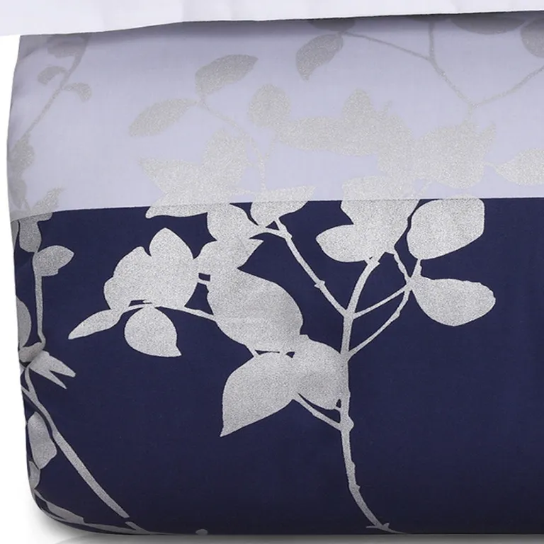 Blue And White King Cotton Washable Duvet Cover Set With Two Shams Photo 4