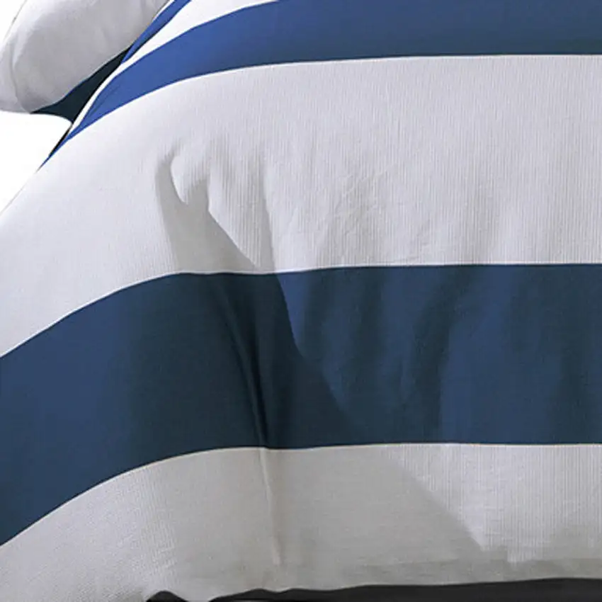 Blue And White King Cotton Washable Duvet Cover Set Photo 2