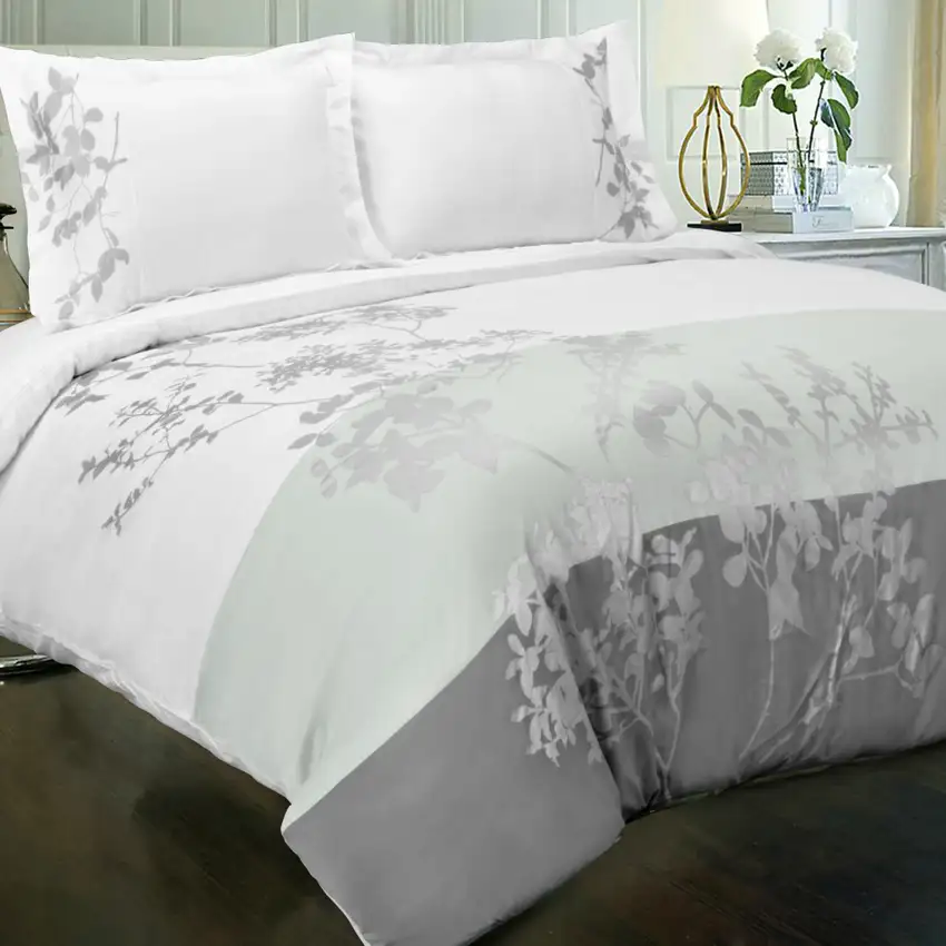 Blue And White Queen Cotton Washable Duvet Cover Set With Two Shams Photo 7