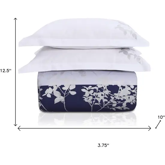 Blue And White Queen Cotton Washable Duvet Cover Set With Two Shams Photo 9