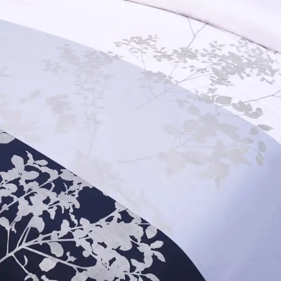 Blue And White Queen Cotton Washable Duvet Cover Set With Two Shams Photo 8