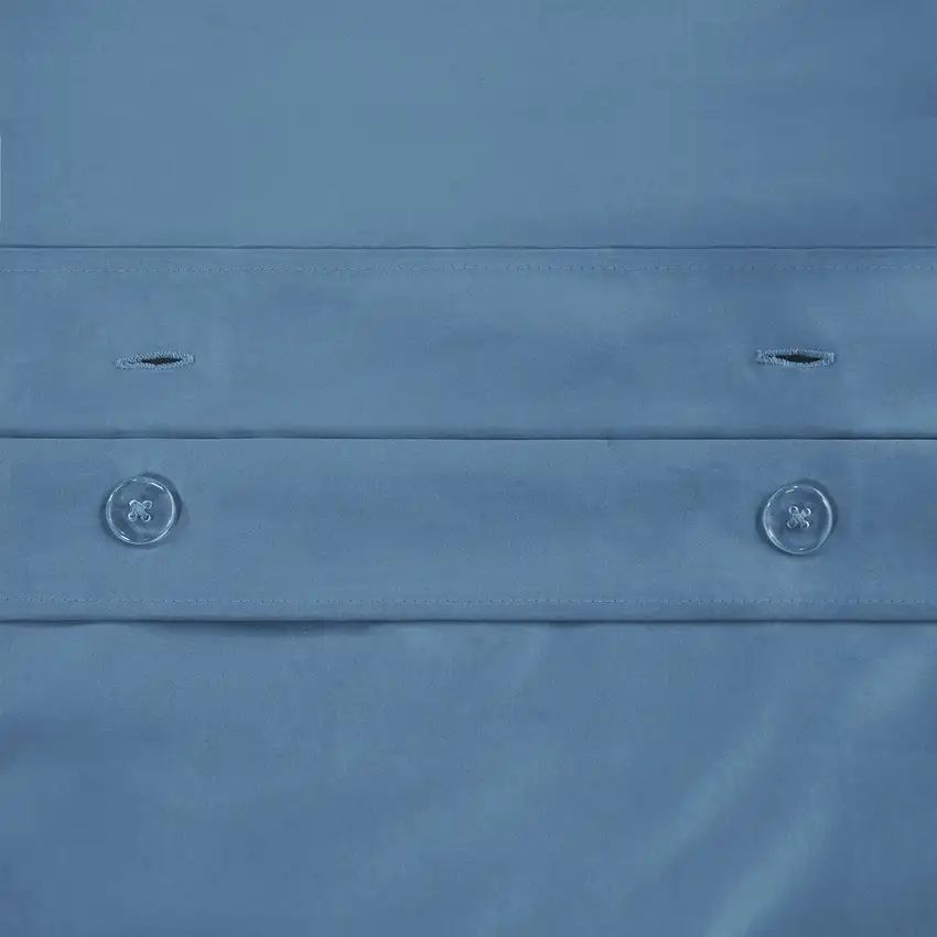 Blue King Cotton Blend Washable Duvet Cover Set With Two Shams Photo 9