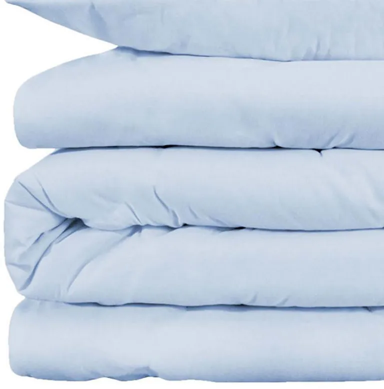 Blue King Cotton Blend Washable Duvet Cover Set Photo 3