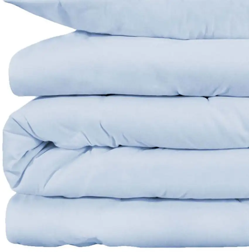 Blue King Cotton Blend Washable Duvet Cover Set Photo 3