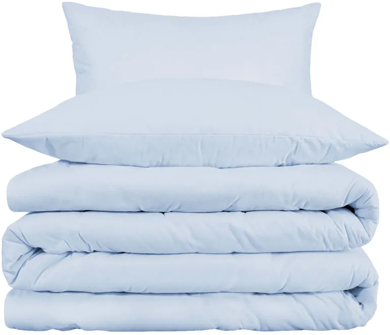 Blue King Cotton Blend Washable Duvet Cover Set Photo 1