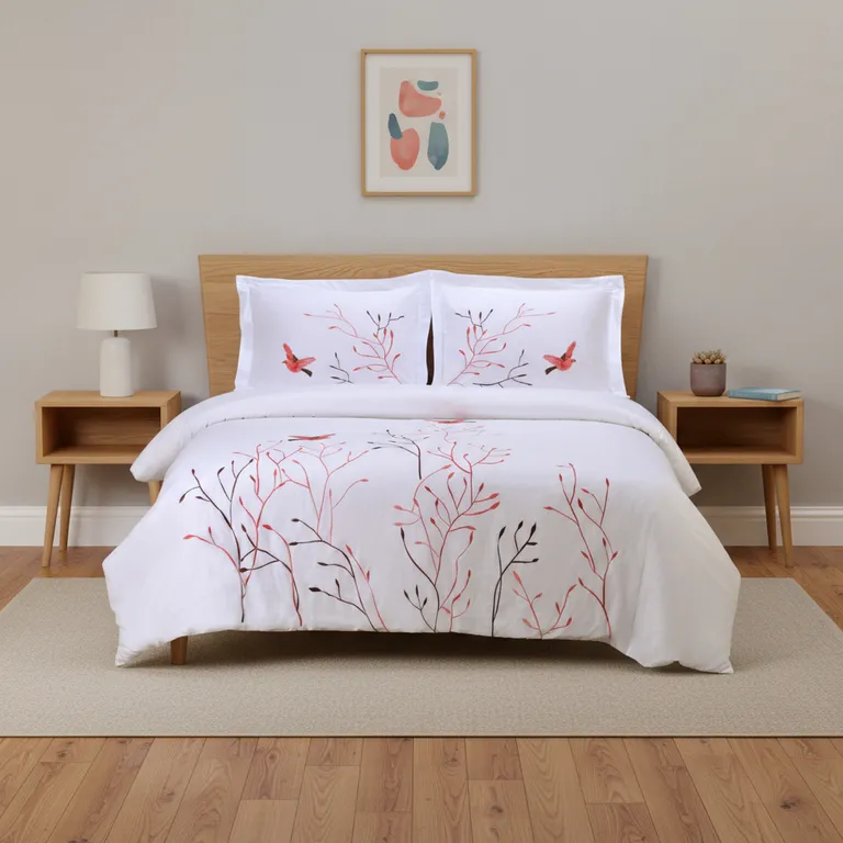 Blue King Cotton Washable Duvet Cover Set With Two Shams Photo 1