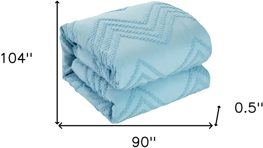 Blue King Polyester 180 Thread Count Washable Duvet Cover Set Photo 9