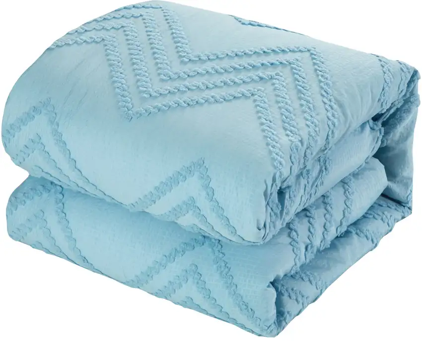 Blue King Polyester 180 Thread Count Washable Duvet Cover Set Photo 7