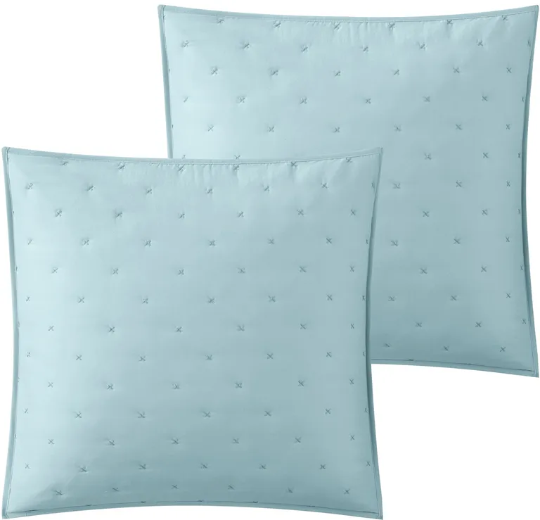 Blue King Polyester 140 Thread Count Washable Down Comforter Set Photo 4
