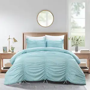 Photo of Blue King Polyester 180 Thread Count Washable Down Comforter Set