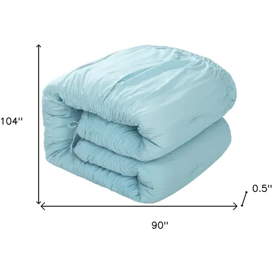 Blue King Polyester 180 Thread Count Washable Down Comforter Set Photo 9