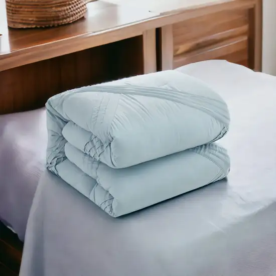 Blue King Polyester 180 Thread Count Washable Down Comforter Set Photo 7