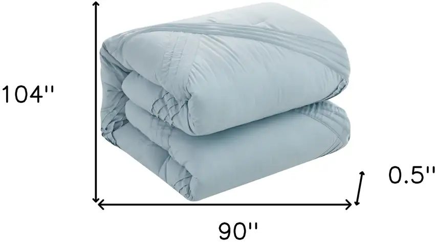 Blue King Polyester 180 Thread Count Washable Down Comforter Set Photo 8