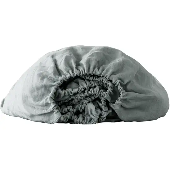 Blue Linen Full Double Fitted sheet Photo 1