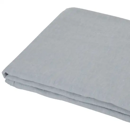 Blue Linen Full Double Flat Sheet Photo 5