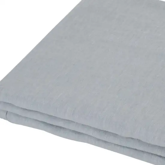 Blue Linen Full Double Flat Sheet Photo 4