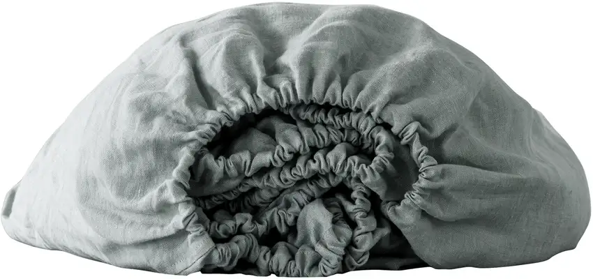 Blue Linen Twin Fitted Sheet Photo 1