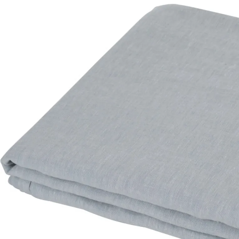 Blue Linen Twin Flat Sheet Photo 4