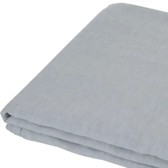 Blue Linen Twin Flat Sheet Photo 4